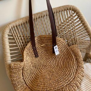 SUMMER STRAW LEATHER OVER THE SHOULDER BAG